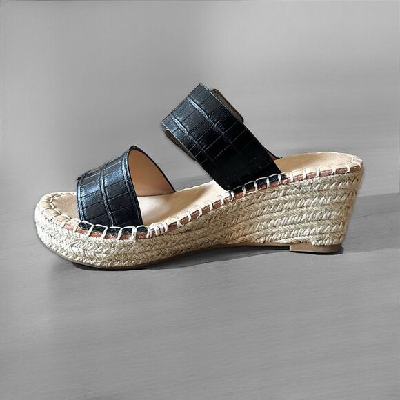 Vintage Havana Robin Wedge Sandals in Black - Picture 9 of 14